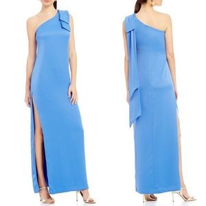 Blue One Shoulder Long Gown Nicole Miller New York
